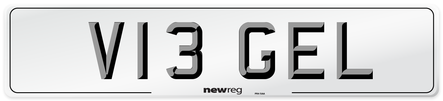 V13 GEL Number Plate from New Reg